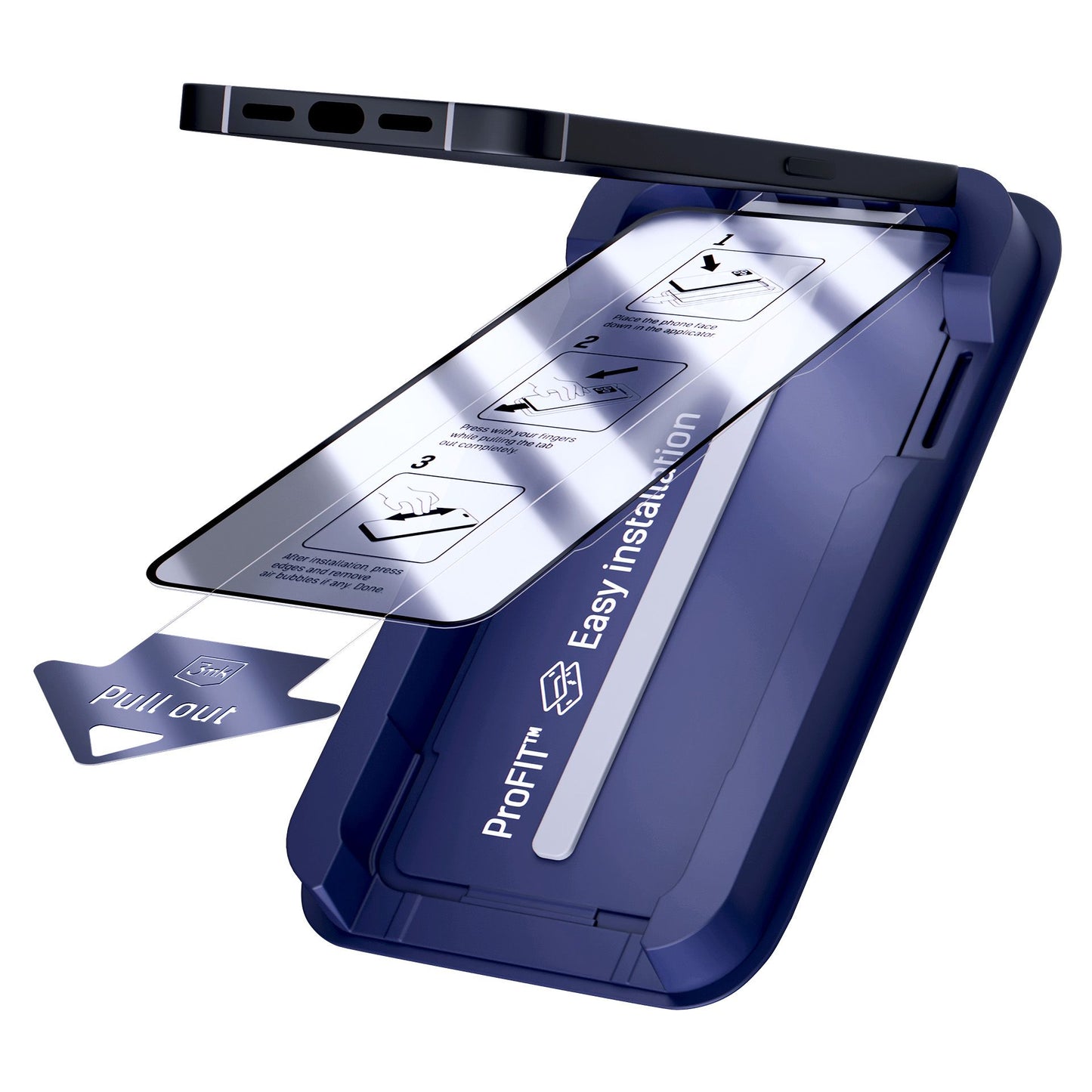 Протектор с апликатор Apple iPhone 13/ iPhone 13pro/ iPhone 14/ iPhone 16E/ iPhone 17E - 3mk HardGlass Max