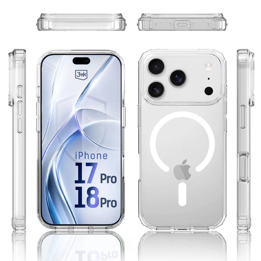 Прозрачен калъф MagSafe с прозрачна защитна рамка за Apple iPhone 17 Pro/ 18 Pro - 3mk Armor MagCase