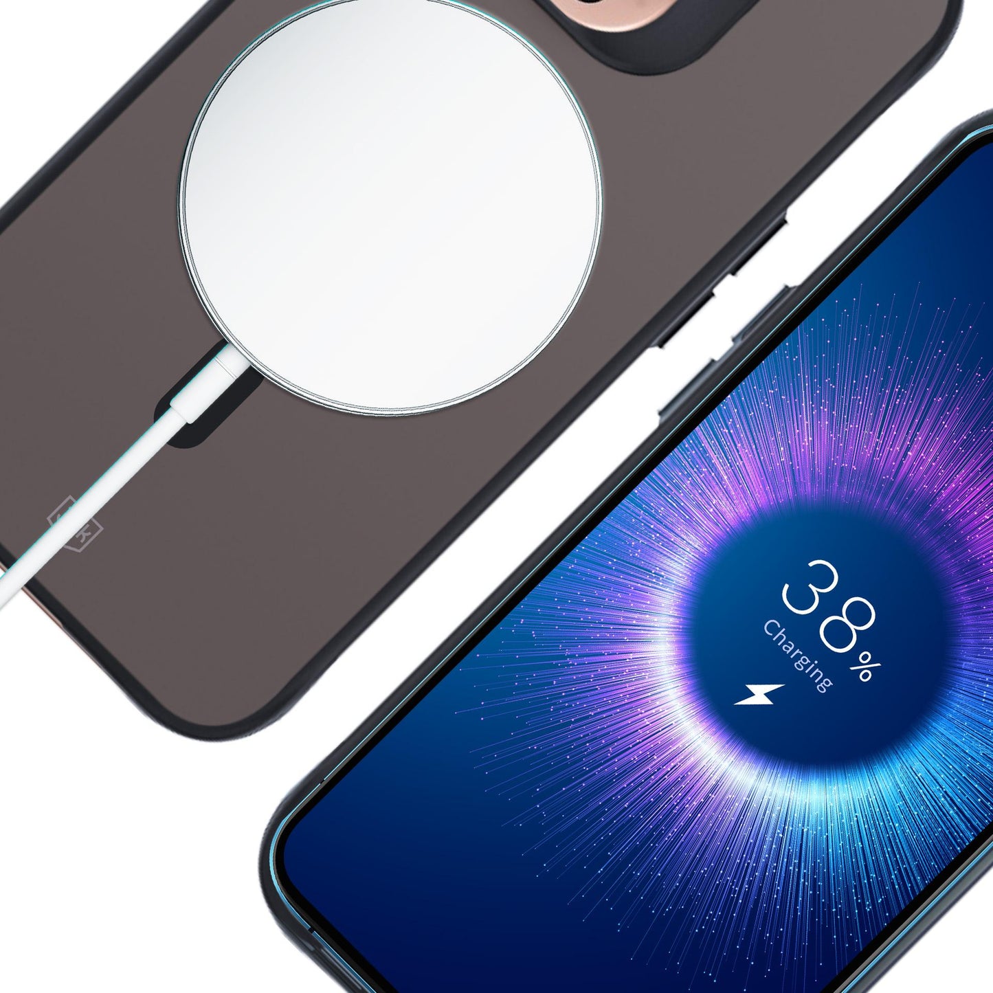 Опушен силиконов калъф с MagSafe за Apple iPhone 16 Pro - 3mk Smoke MagCase