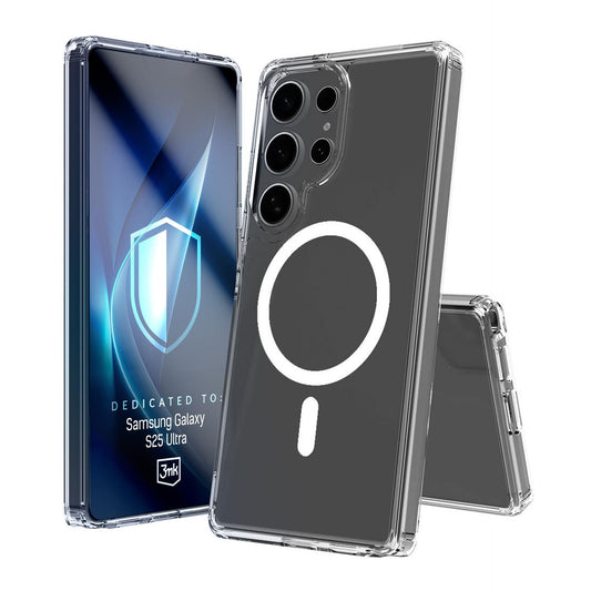 Прозрачен калъф MagSafe с прозрачна защитна рамка за Samsung Galaxy S25 Ultra - 3mk Armor MagCase