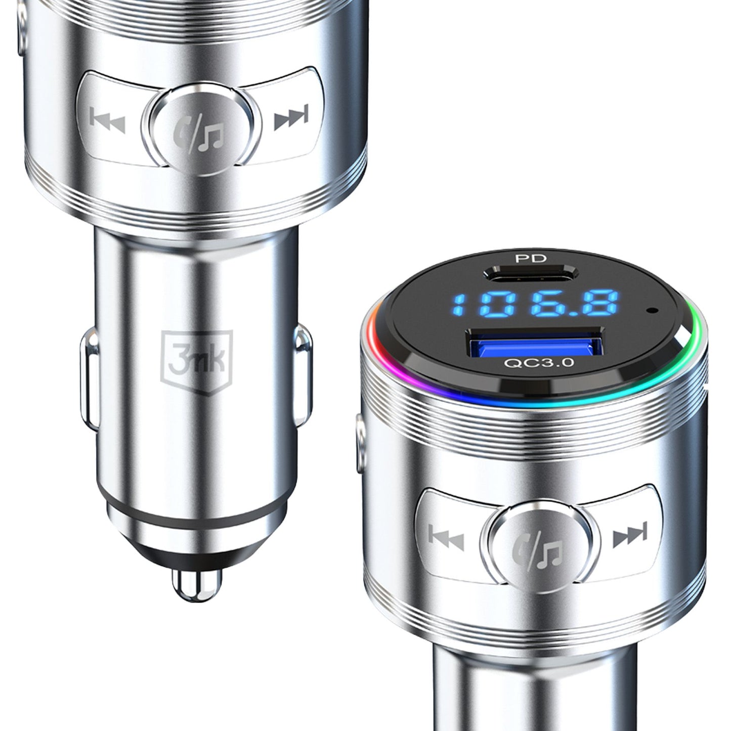 Метален трансмитер кола - 3mk Hyper Car Power Transmitter 48W QC PD PPS USB