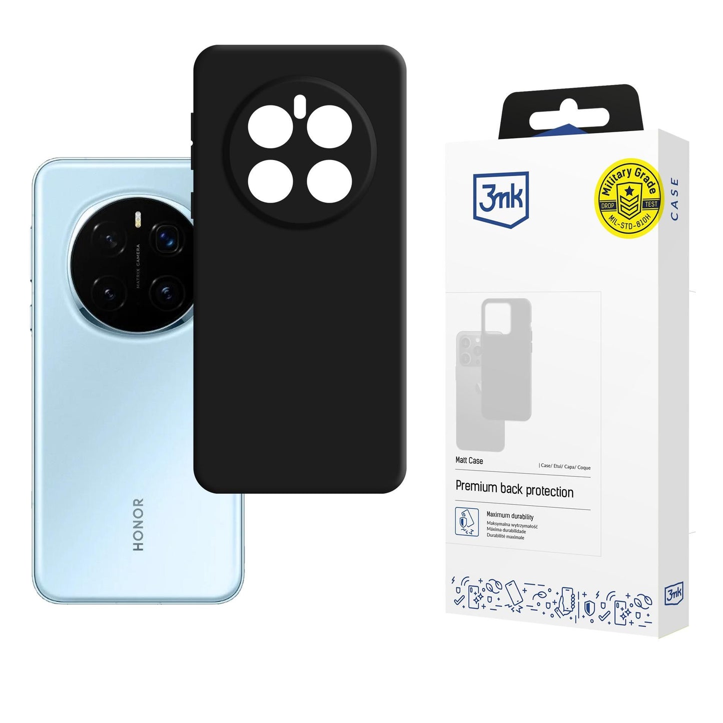 Матов калъф за Honor Magic 7 - 3mk Matt Case black