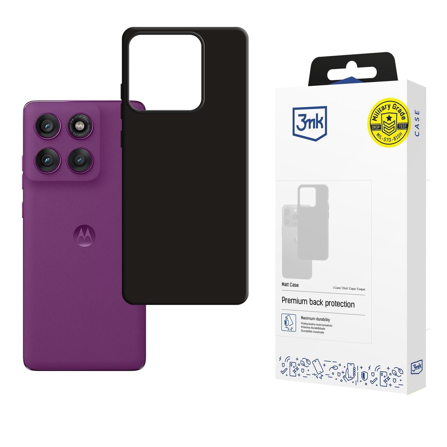 Матов калъф за Motorola Edge 60 Pro - 3mk Matt Case black