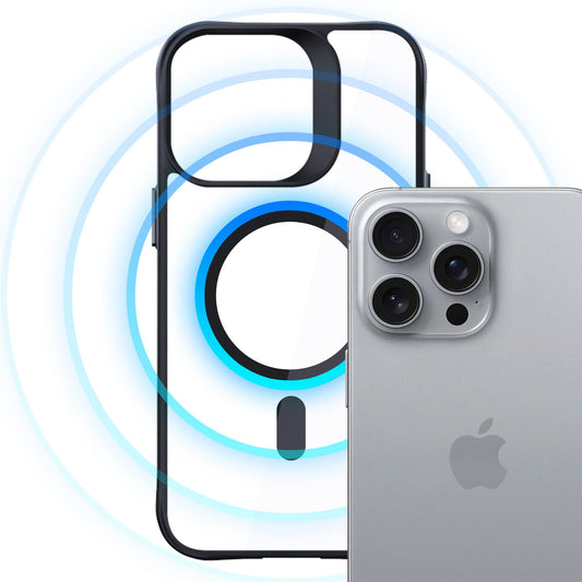 Прозрачен калъф с прозрачна защитна рамка и MagSafe за Apple iPhone 16 Pro Max - 3mk Satin Armor MagCase