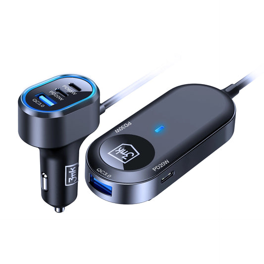 Двойно зарядно за кола - 3mk Double Car Charger 135W PD QC PPS USB 2A4C