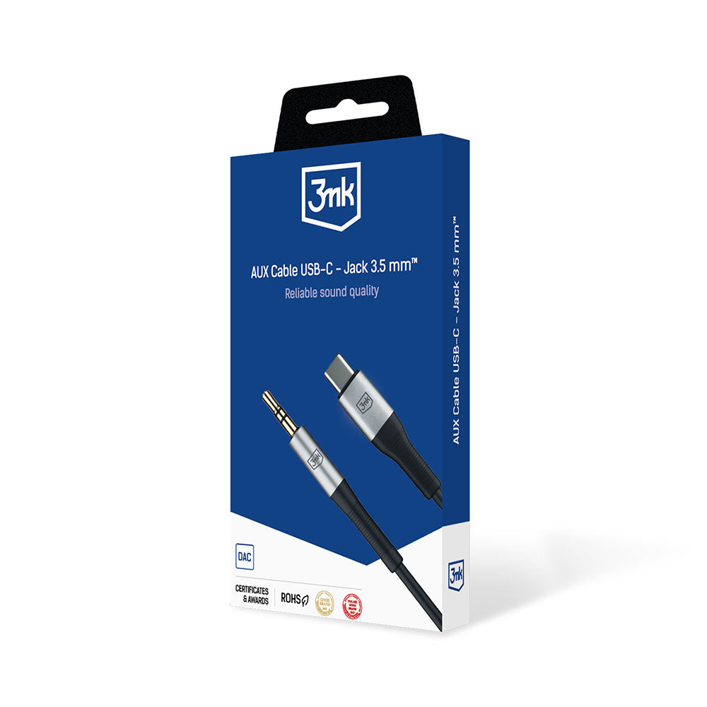 Кабел стерео 3mk AUX Cable USB-C - Jack 3,5 mm