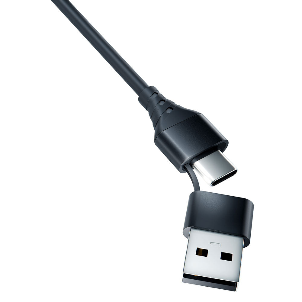 Кабел - 3mk Hyper Cable 3in1 A/C to C/Micro/Lightning 1.5m черен
