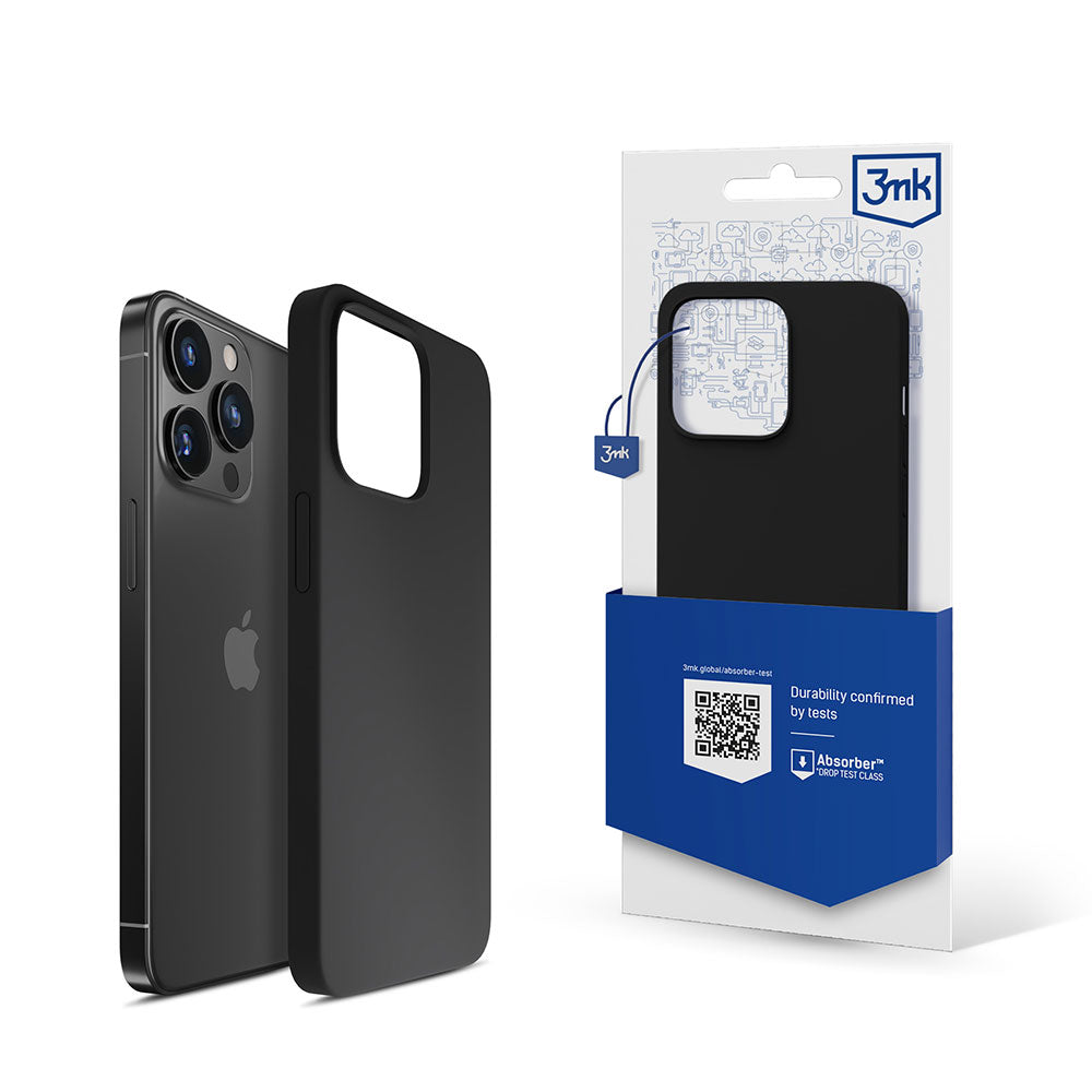 Черен силиконов калъф за Apple iPhone 14 Pro - 3mk Silicone Case