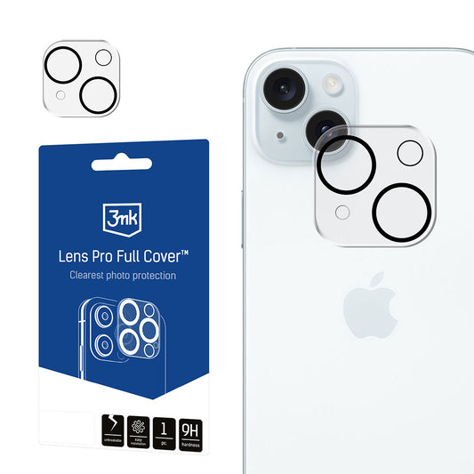 Протектор за пълно покритие на камерата на Apple iPhone 15/ iPhone 15 Plus - 3mk Lens Pro Full Cover
