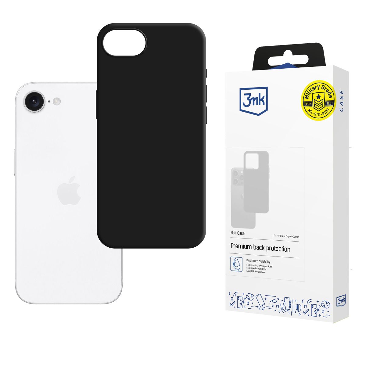 Матов калъф за Apple iPhone 16E - 3mk Matt Case black