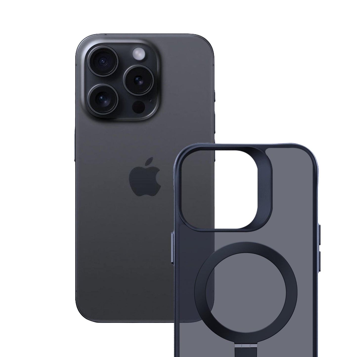 Опушен силиконов калъф с MagSafe и практична стойка за Apple iPhone 14 pro - 3mk Smoke Case Mag&Stand