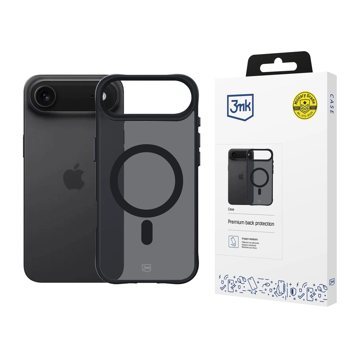Опушен силиконов калъф с MagSafe за Apple iPhone 17 Air - 3mk Smoke MagCase