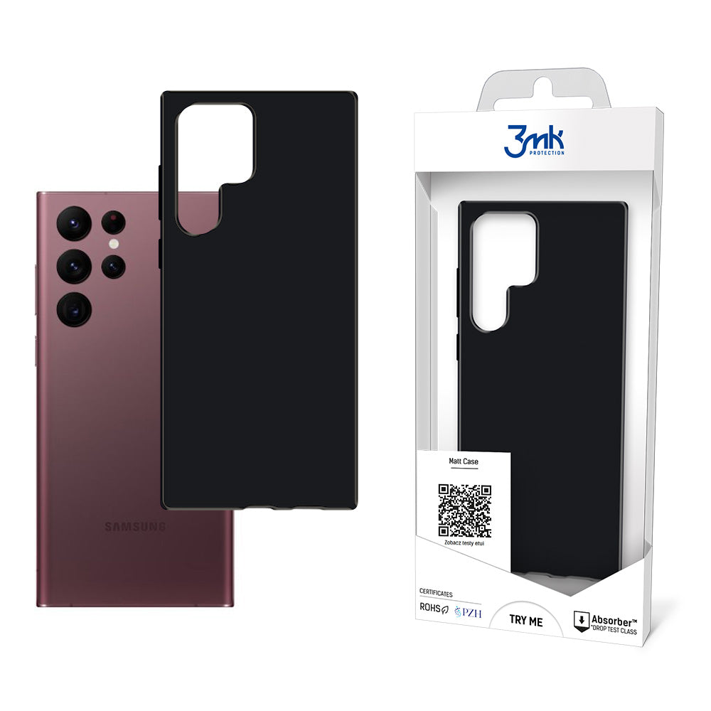 Матов калъф за Samsung Galaxy S22 Ultra 5G - 3mk Matt Case black