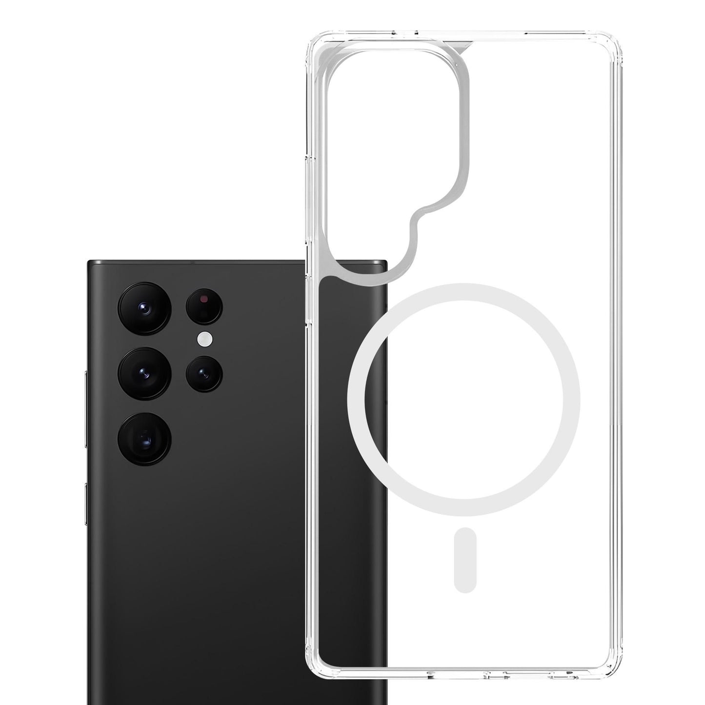 Прозрачен калъф MagSafe с прозрачна защитна рамка за Samsung Galaxy S24 Ultra - 3mk Armor MagCase