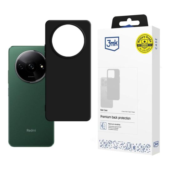 Матов калъф за Xiaomi Redmi A3 - 3mk Matt Case black