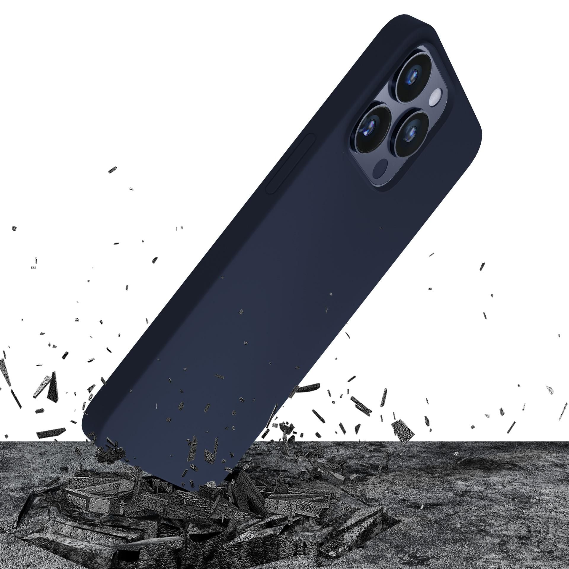 Син силиконов калъф за Apple iPhone 16 Pro - 3mk Silicone Case Dark Navy