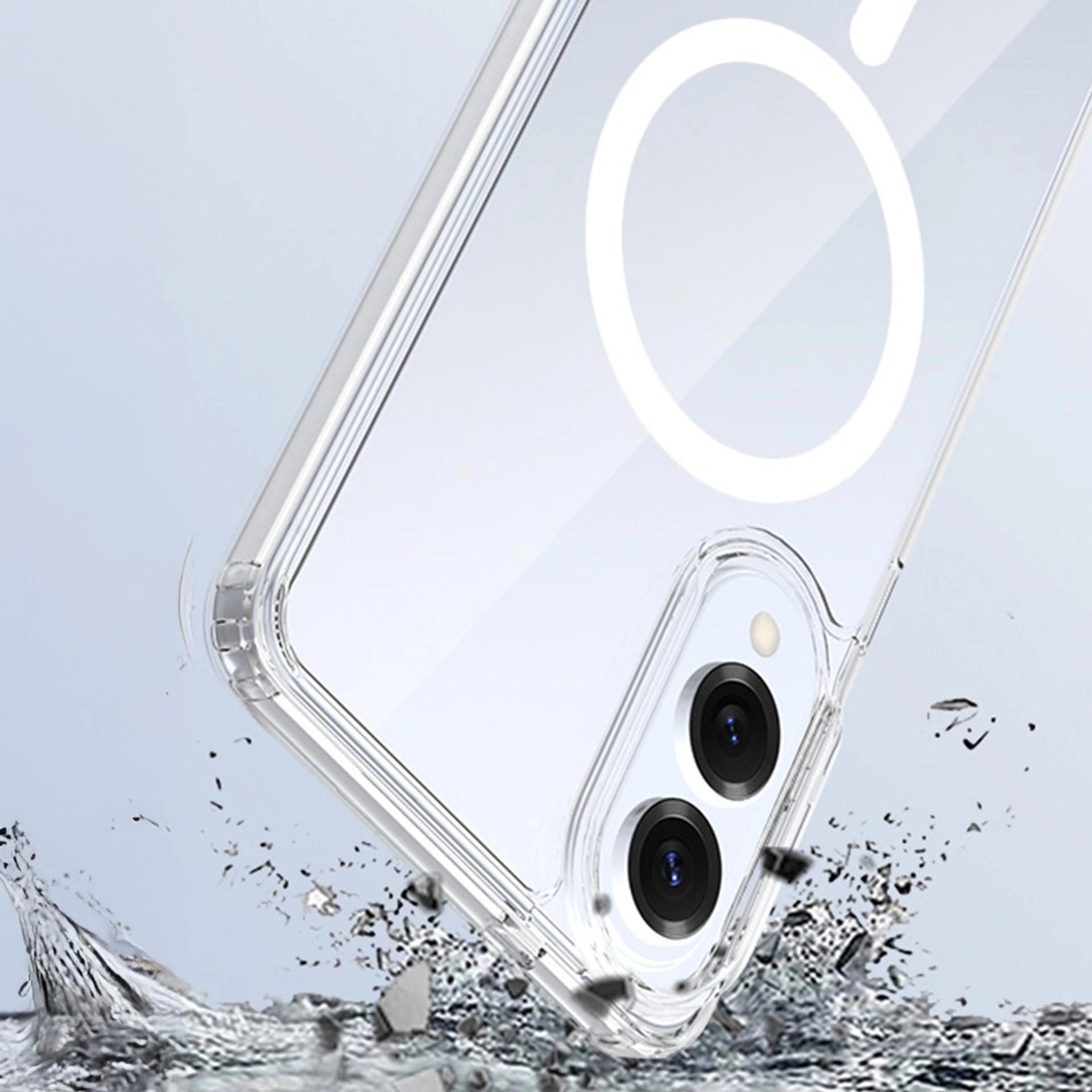 Прозрачен калъф MagSafe с прозрачна защитна рамка за Samsung Galaxy S25 Edge - 3mk Armor MagCase