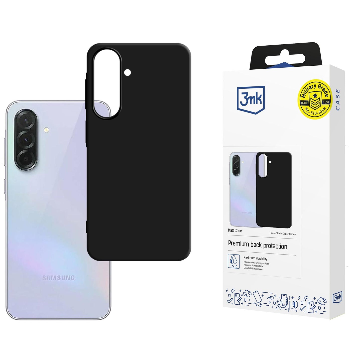 Матов калъф за Samsung Galaxy A37 - 3mk Matt Case black
