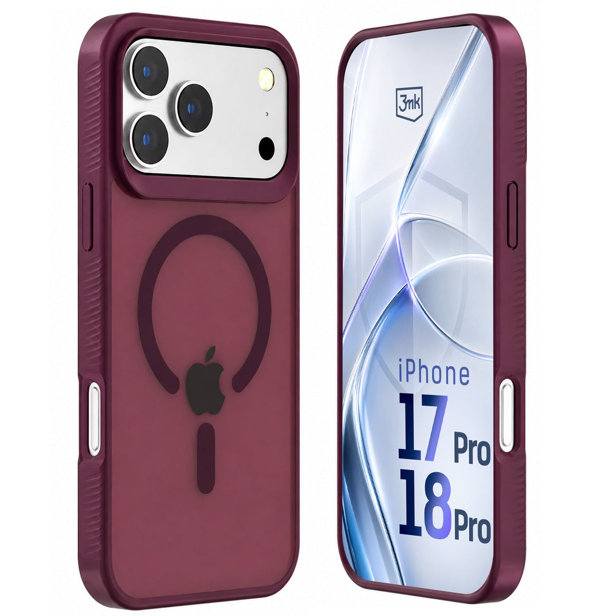 Хейзи калъф с MagSafe за Apple iPhone за 17 Pro/ 18 Pro-  3mk Hardy Hazy MagCase Burgundy