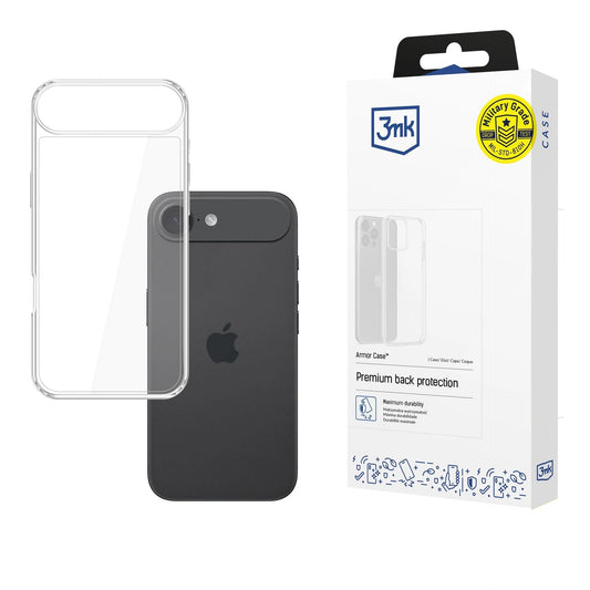 Прозрачен калъф с прозрачна защитна рамка за Apple iPhone 17 Air - 3mk Armor Case