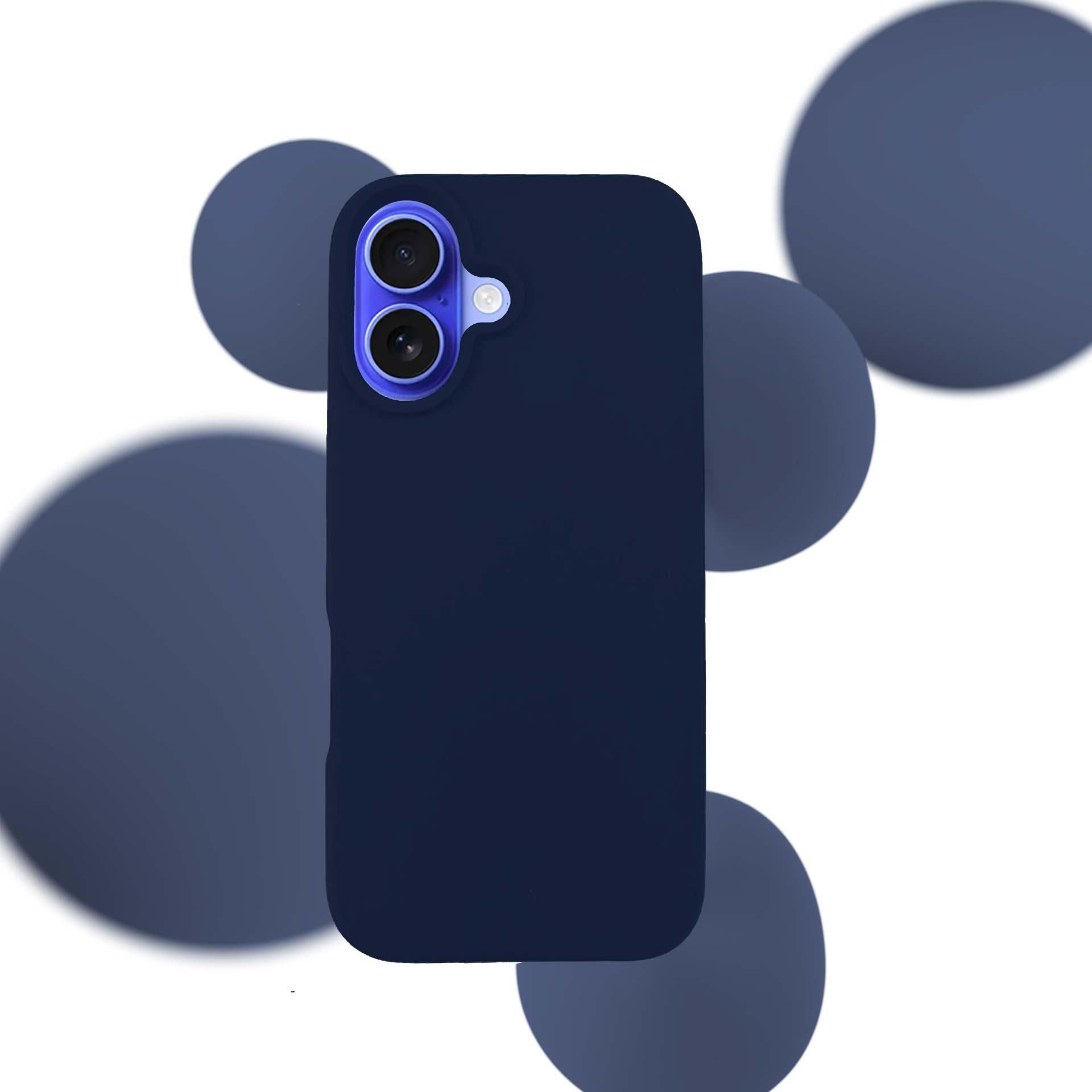 Син силиконов калъф за Apple iPhone 16 - 3mk Silicone Case Dark Navy