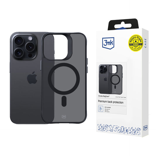 Смоук калъф за Apple iPhone 13 Pro Max - 3mk Smoke MagCase