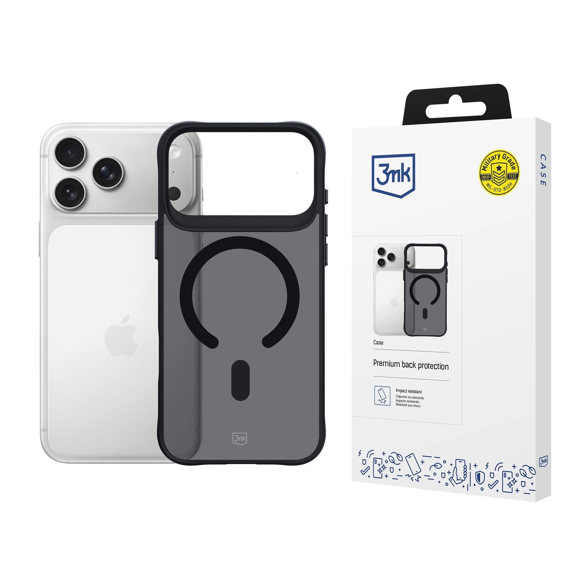 Опушен силиконов калъф с MagSafe за Apple iPhone 17 Pro Max - 3mk Smoke MagCase