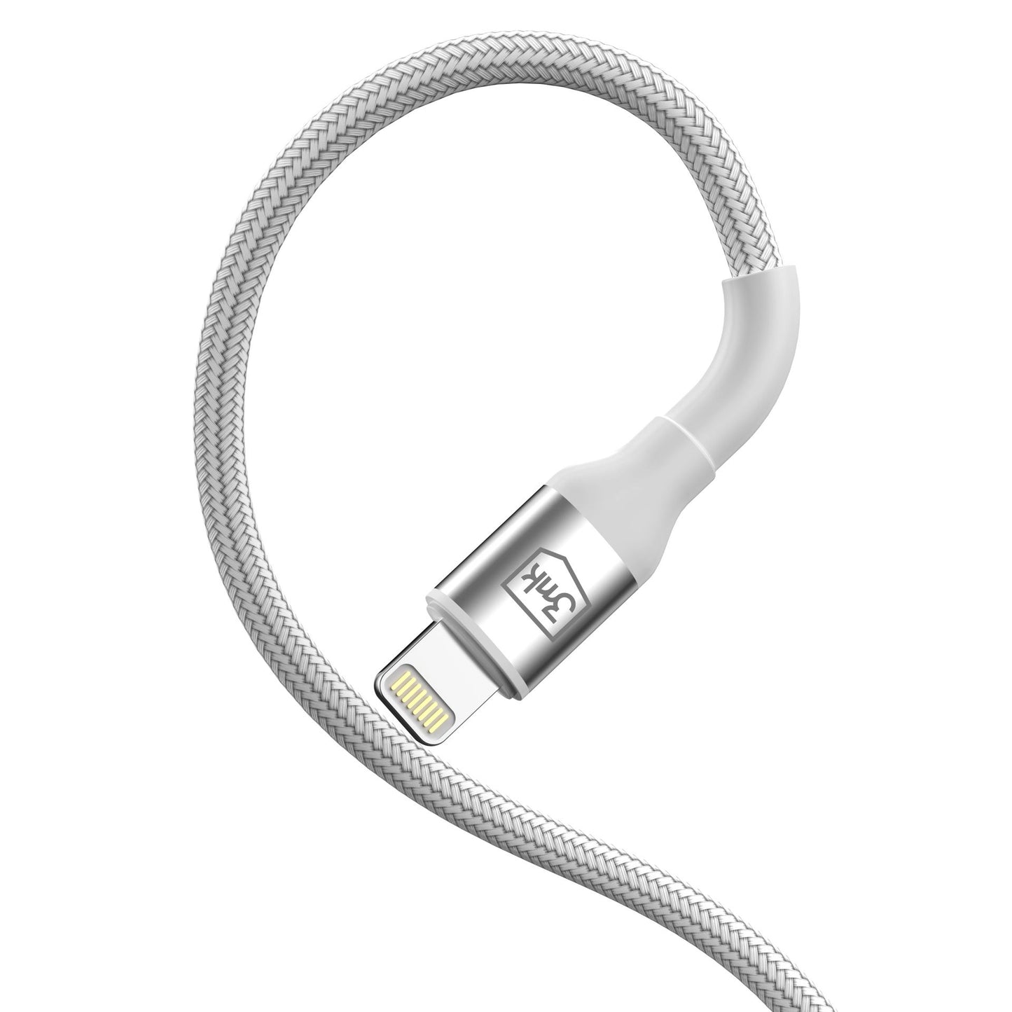 Плетен кабел за зареждане и прехвърляне на данни 3mk Hyper Cable N-SERIES A to Lightning 2m 5V/2.4A 12W