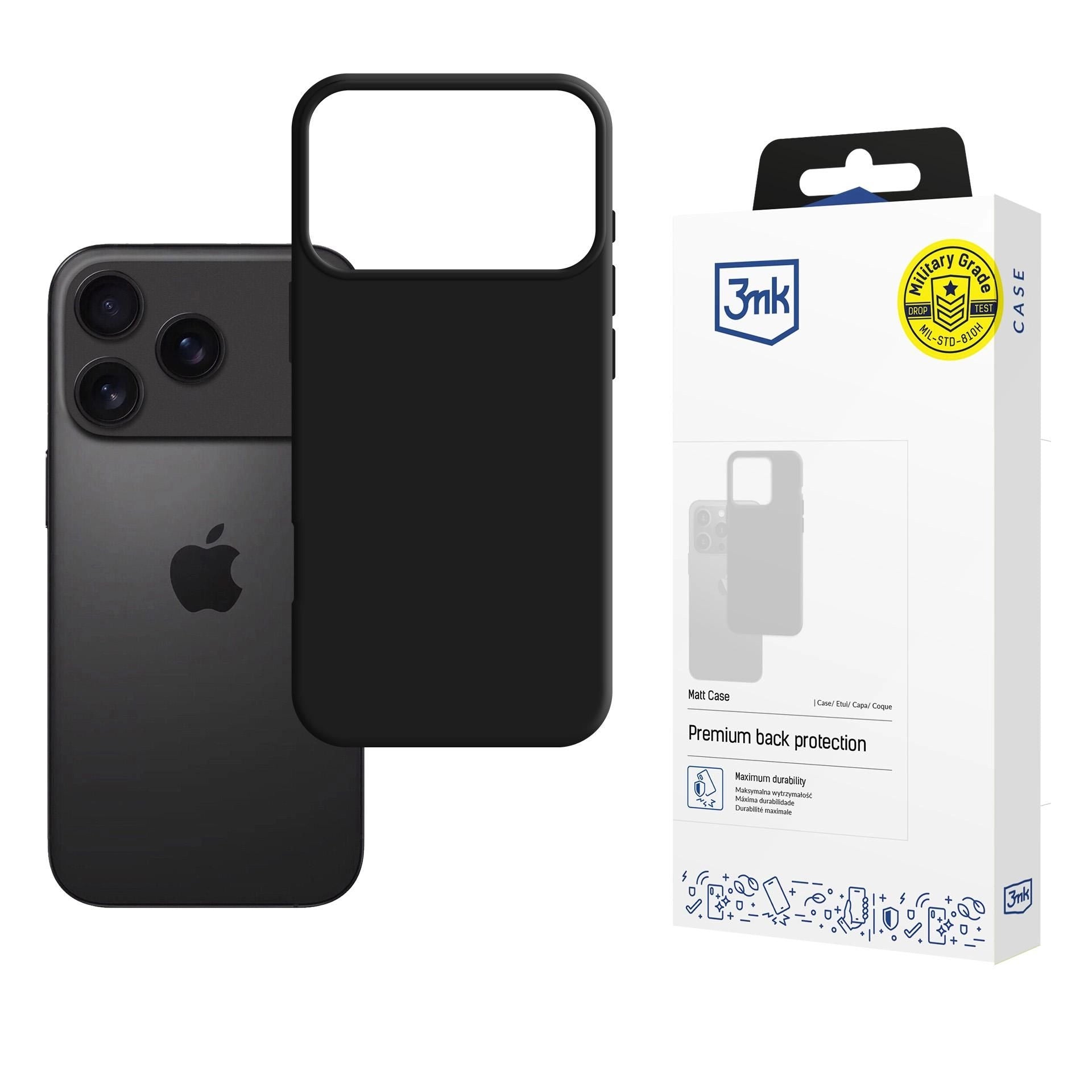 Матов калъф за Apple iPhone 17 Pro - 3mk Matt Case Black