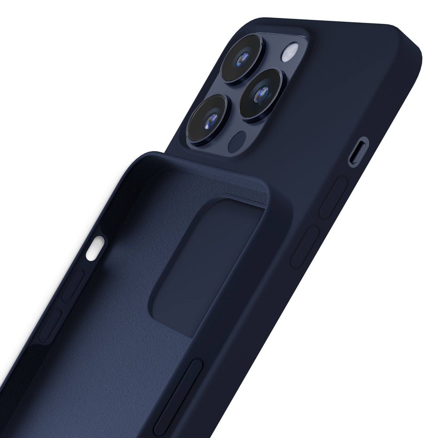 Син силиконов калъф за Apple iPhone 15 Pro Max - 3mk Silicone Case Dark Navy