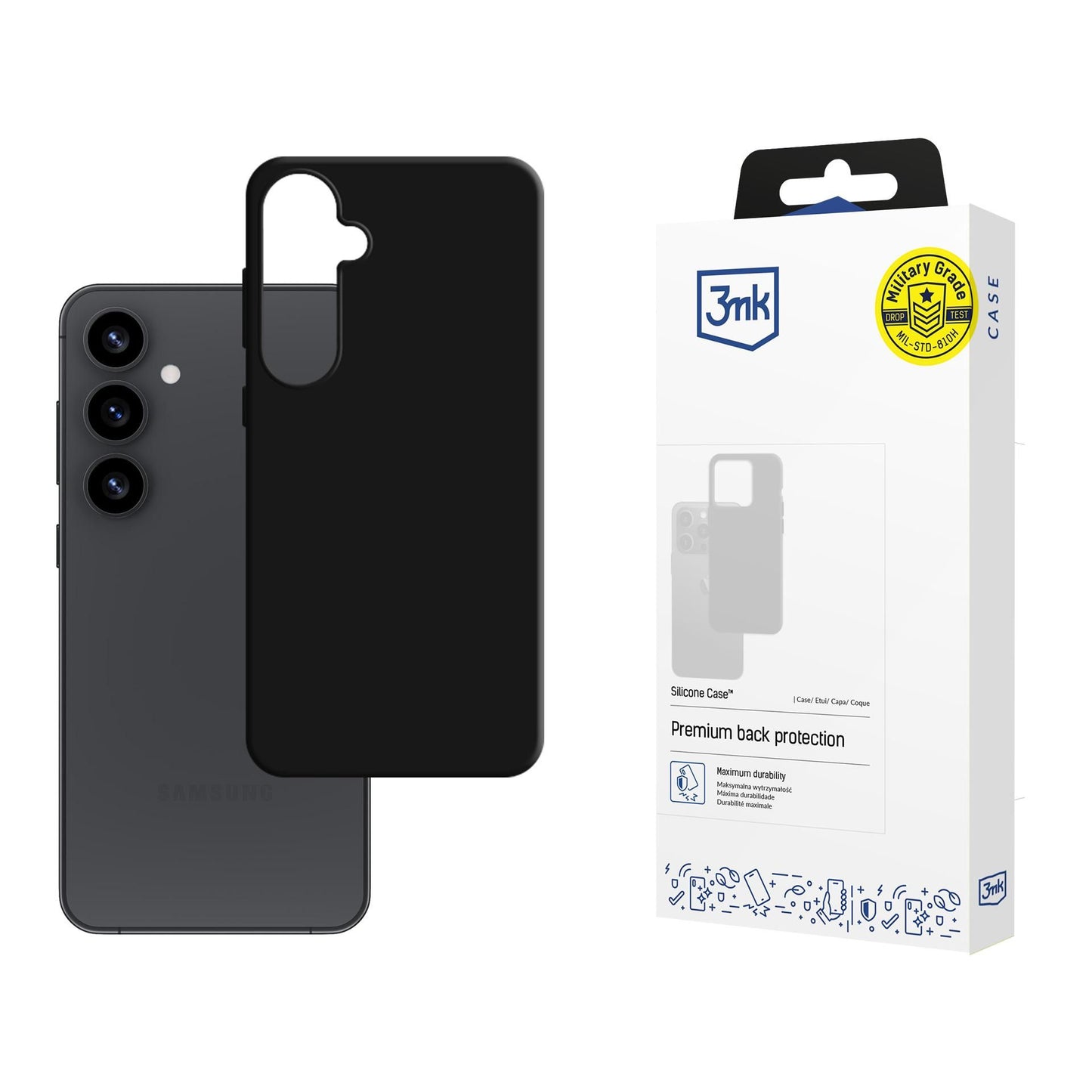 Черен силиконов калъф за Samsung Galaxy S25 - 3mk Silicone Case