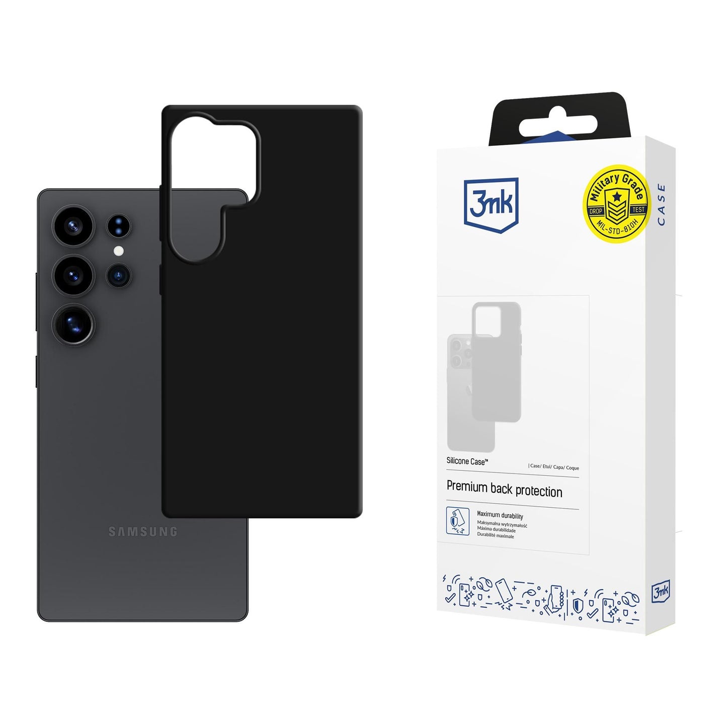 Черен силиконов калъф за Samsung Galaxy S25 Ultra - 3mk Silicone Case