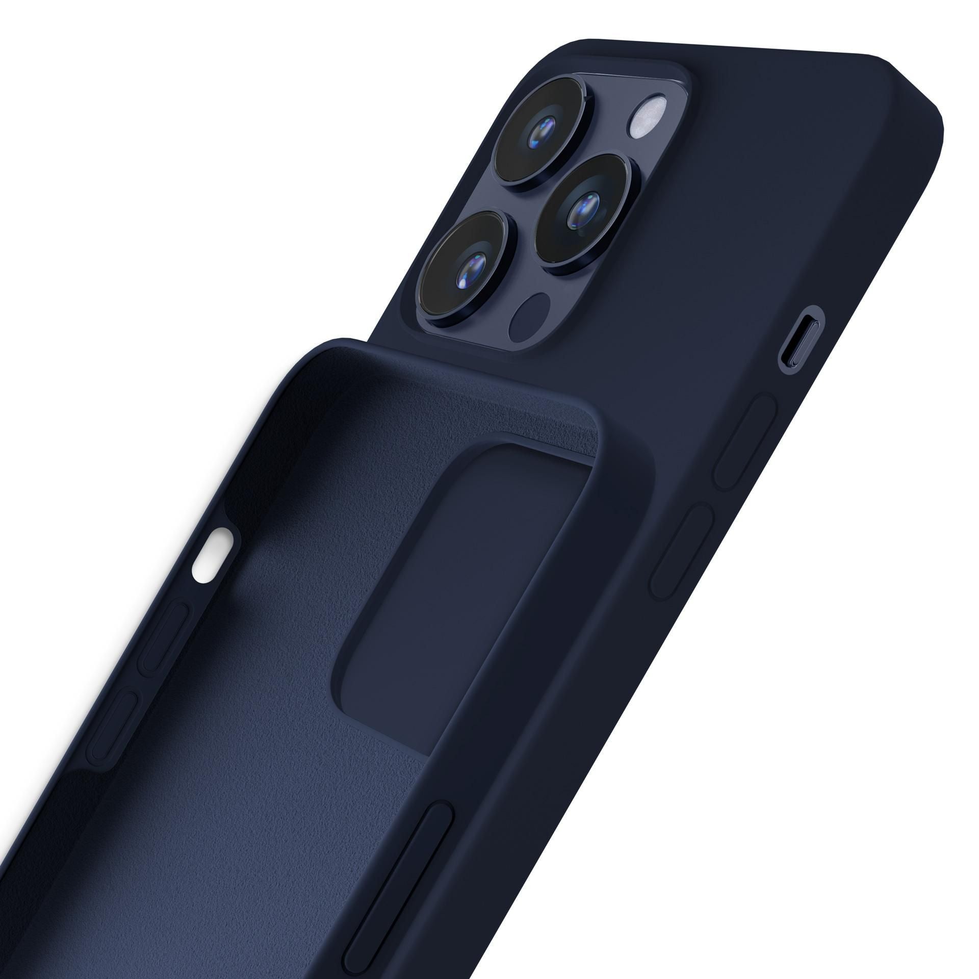 Син силиконов калъф за Apple iPhone 16 Pro - 3mk Silicone Case Dark Navy