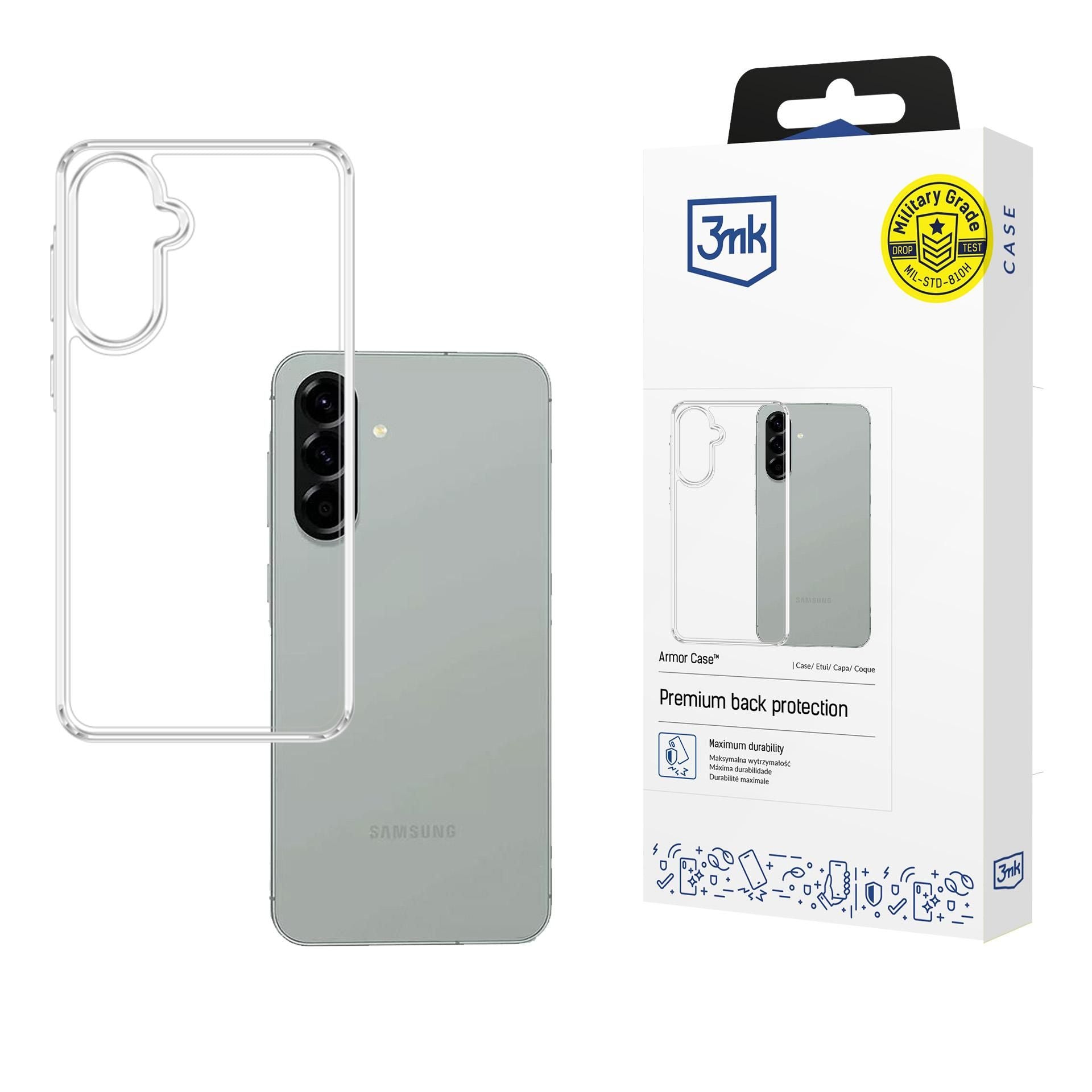 Прозрачен калъф с прозрачна защитна рамка за Samsung Galaxy A57 - 3mk Armor Case
