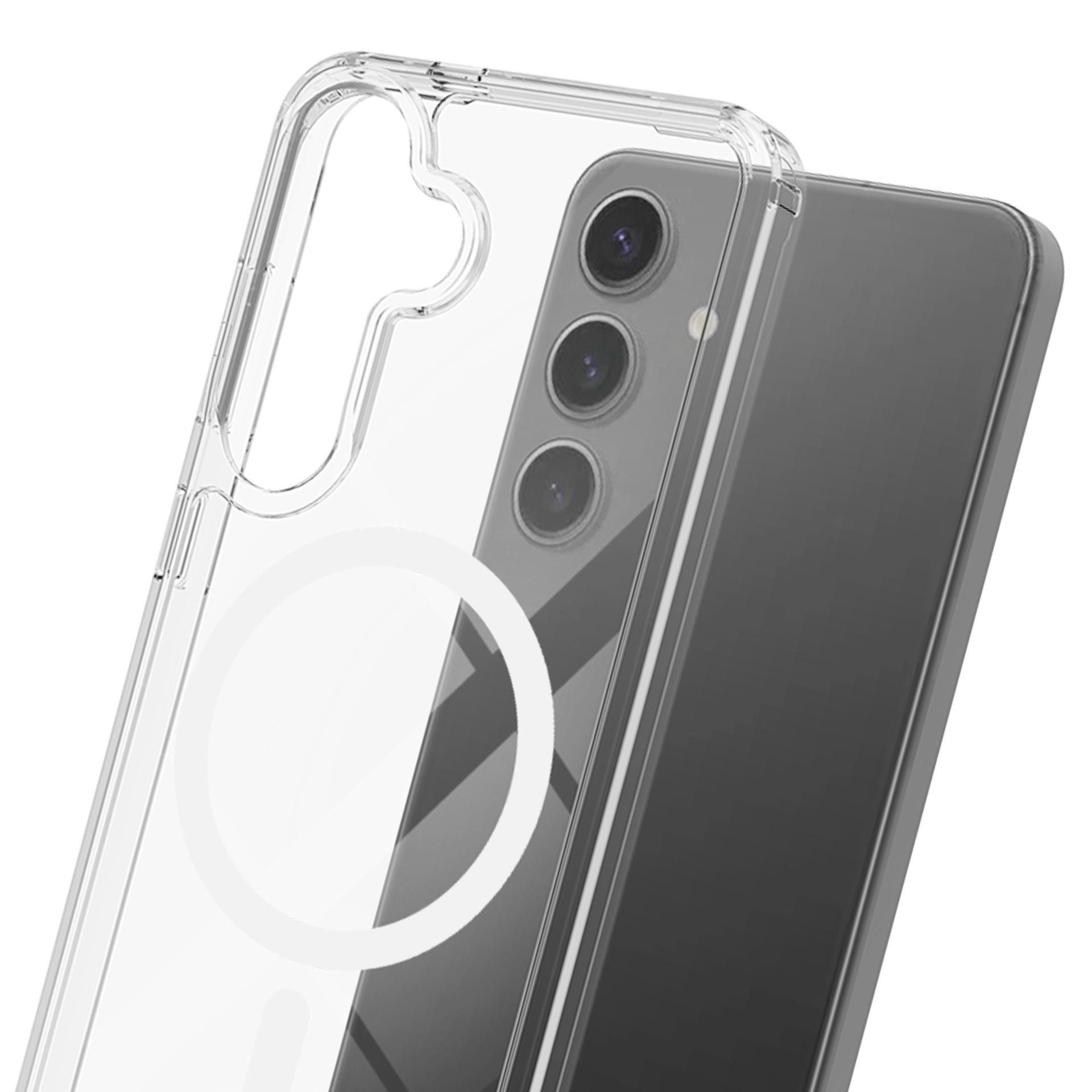 Прозрачен калъф MagSafe с прозрачна защитна рамка за Samsung Galaxy S24 / Galaxy S25 - 3mk Armor MagCase