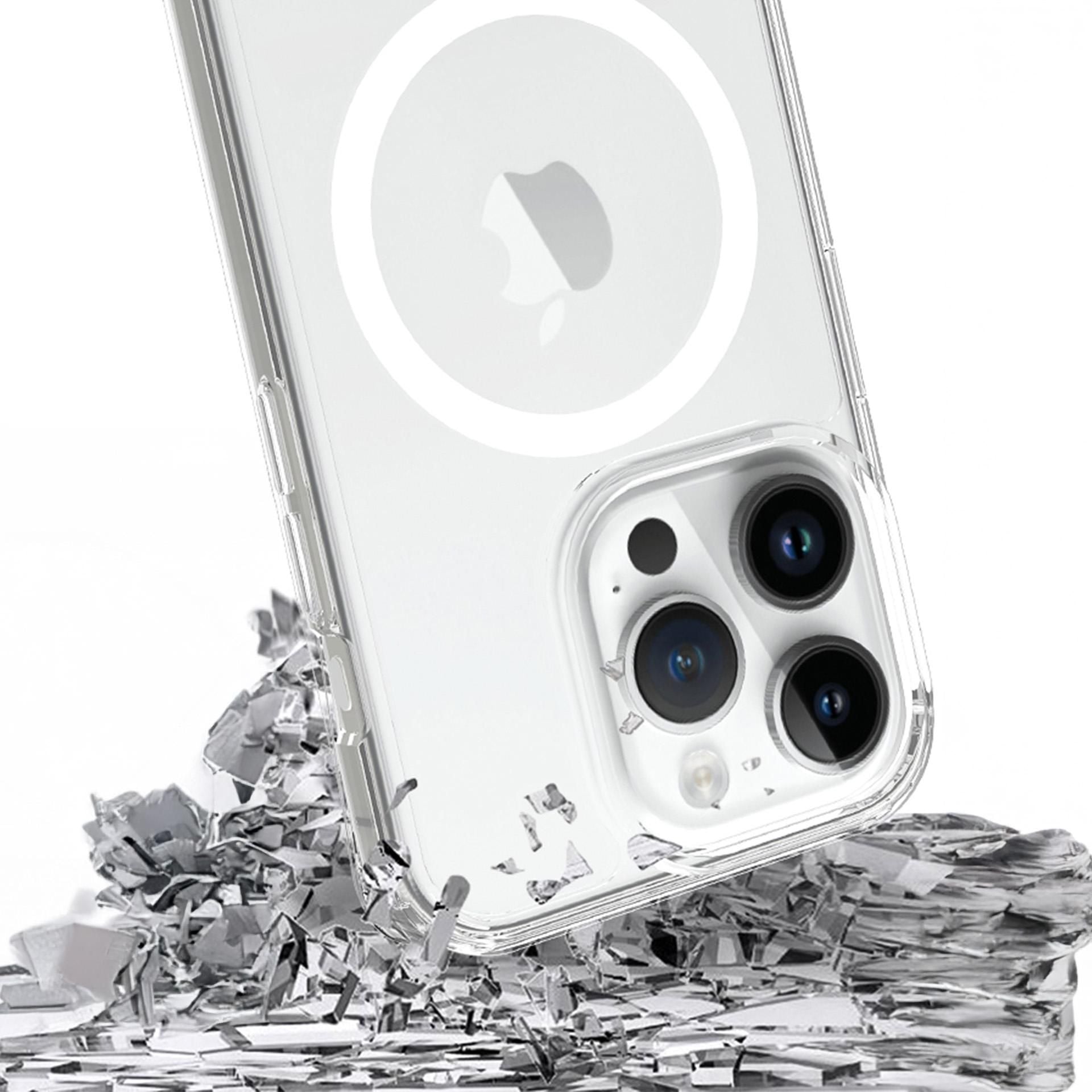 Прозрачен калъф MagSafe с прозрачна защитна рамка за Apple iPhone 15 pro - 3mk Armor MagCase