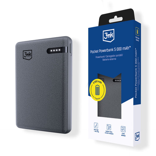 Джобна външна батерия - 3mk Pocket Powerbank 5,000mAh 12W USB 1C