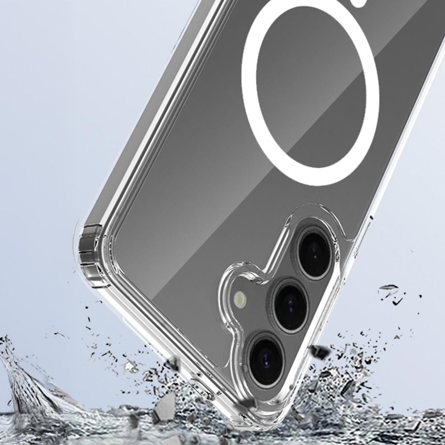 Прозрачен калъф MagSafe с прозрачна защитна рамка за Samsung Galaxy S24 / Galaxy S25 - 3mk Armor MagCase