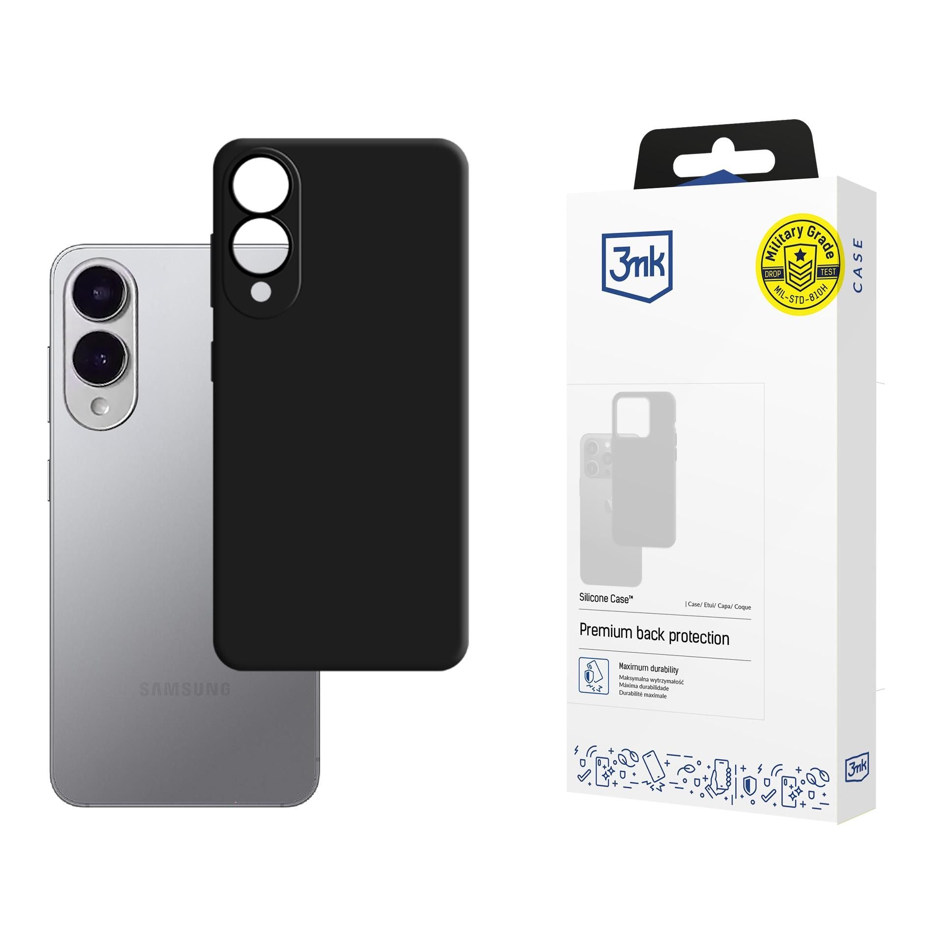 Черен силиконов калъф за Samsung Galaxy S25 Edge - 3mk Silicone Case