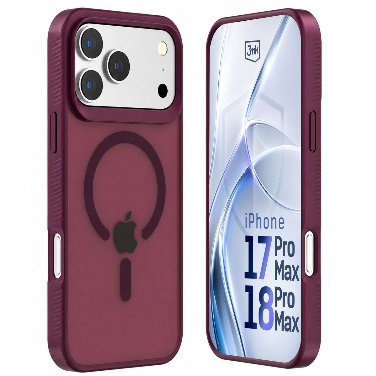 Хейзи калъф с MagSafe за Apple iPhone за 17 Pro Max/ 18 Pro Max-  3mk Hardy Hazy MagCase Burgundy