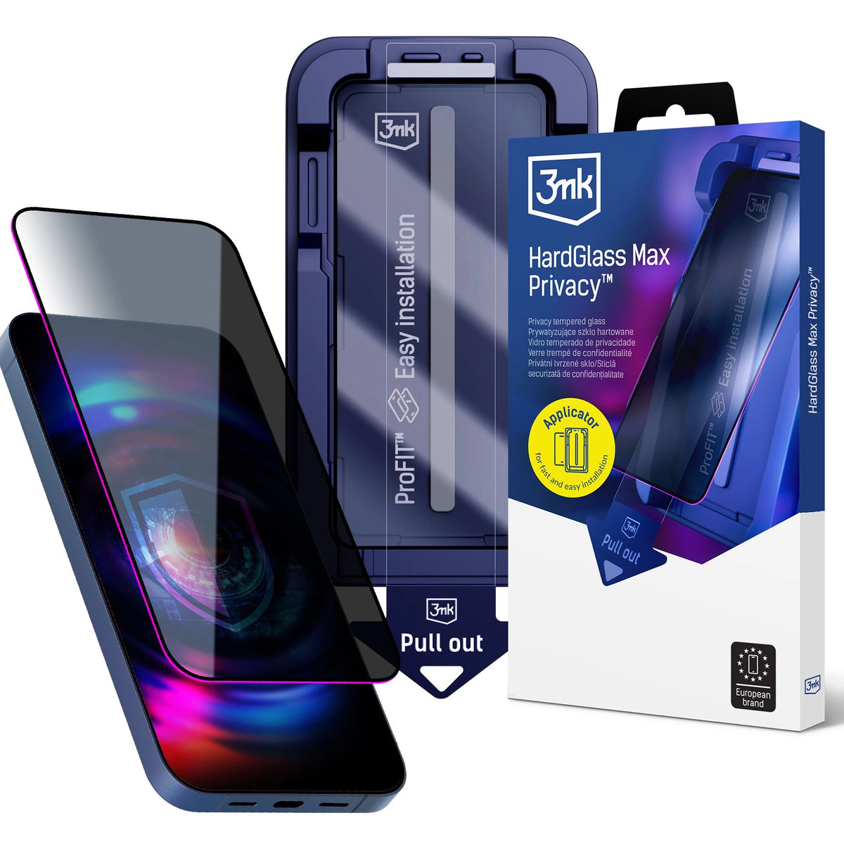 Privacy mротектор с апликатор за Apple iPhone 18 Pro Max - 3mk Hardglass Max Privacy