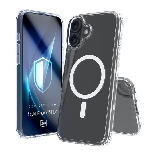Прозрачен калъф MagSafe с прозрачна защитна рамка за Apple iPhone 16 Plus - 3mk Armor MagCase