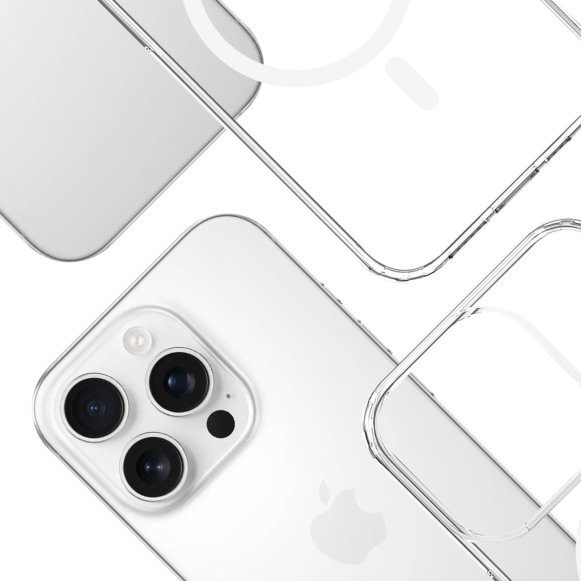 Прозрачен калъф MagSafe с прозрачна защитна рамка за Apple iPhone 15 pro - 3mk Armor MagCase