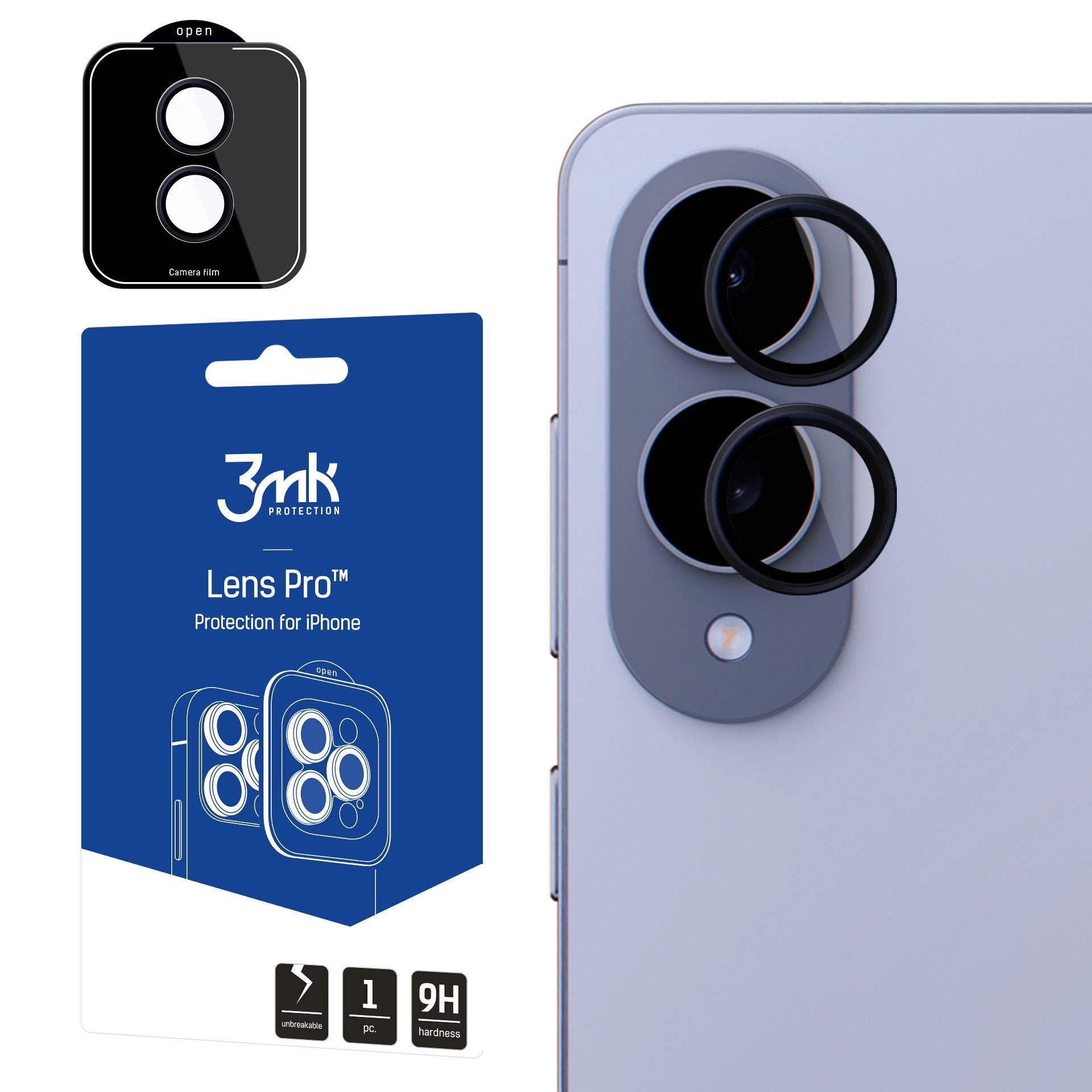 Протектор за камерата на Samsung Galaxy S25 Edge - 3mk Lens Protection Pro Black