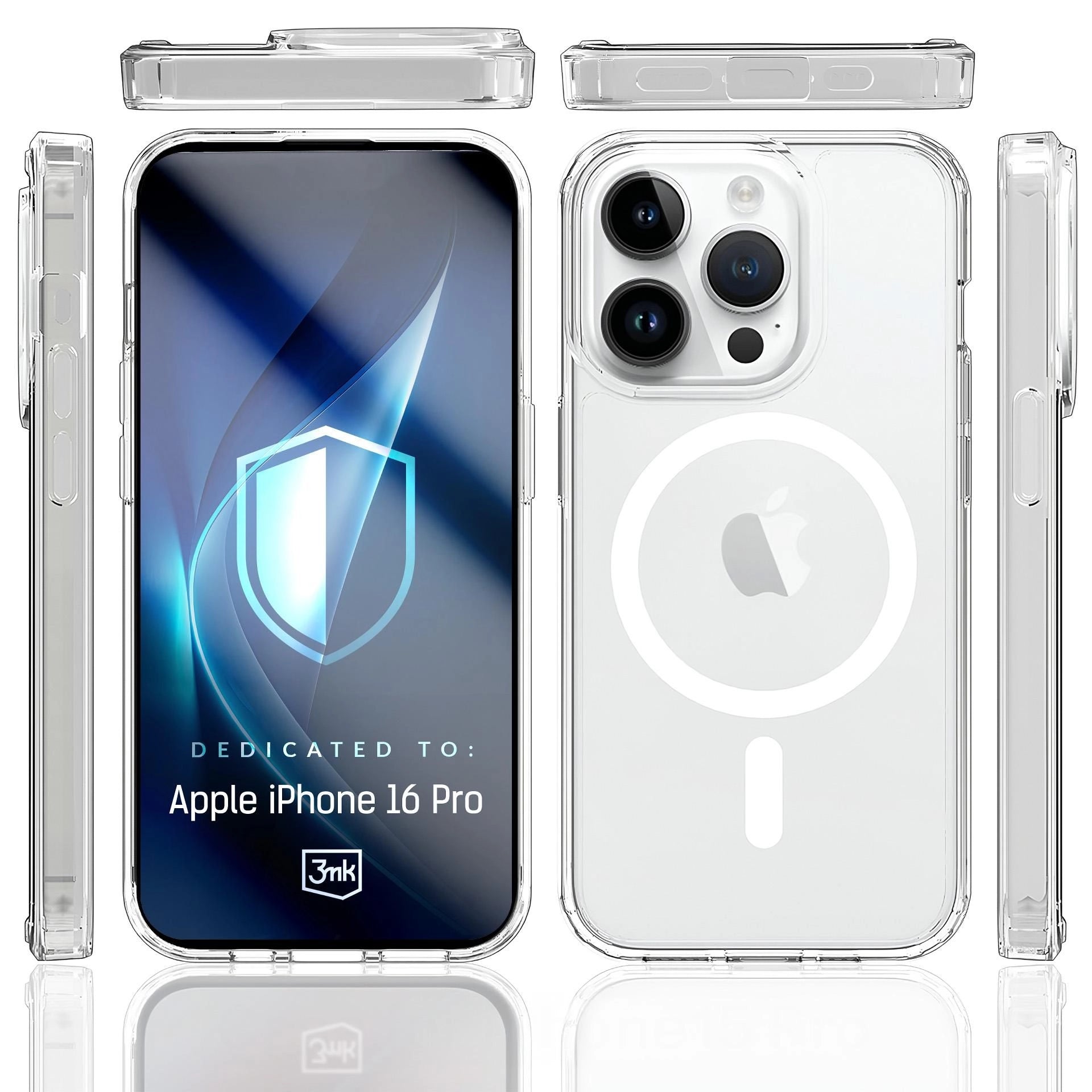Прозрачен калъф MagSafe с прозрачна защитна рамка за Apple iPhone 16 Pro Armor MagCase