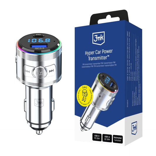 Метален трансмитер кола - 3mk Hyper Car Power Transmitter 48W QC PD PPS USB