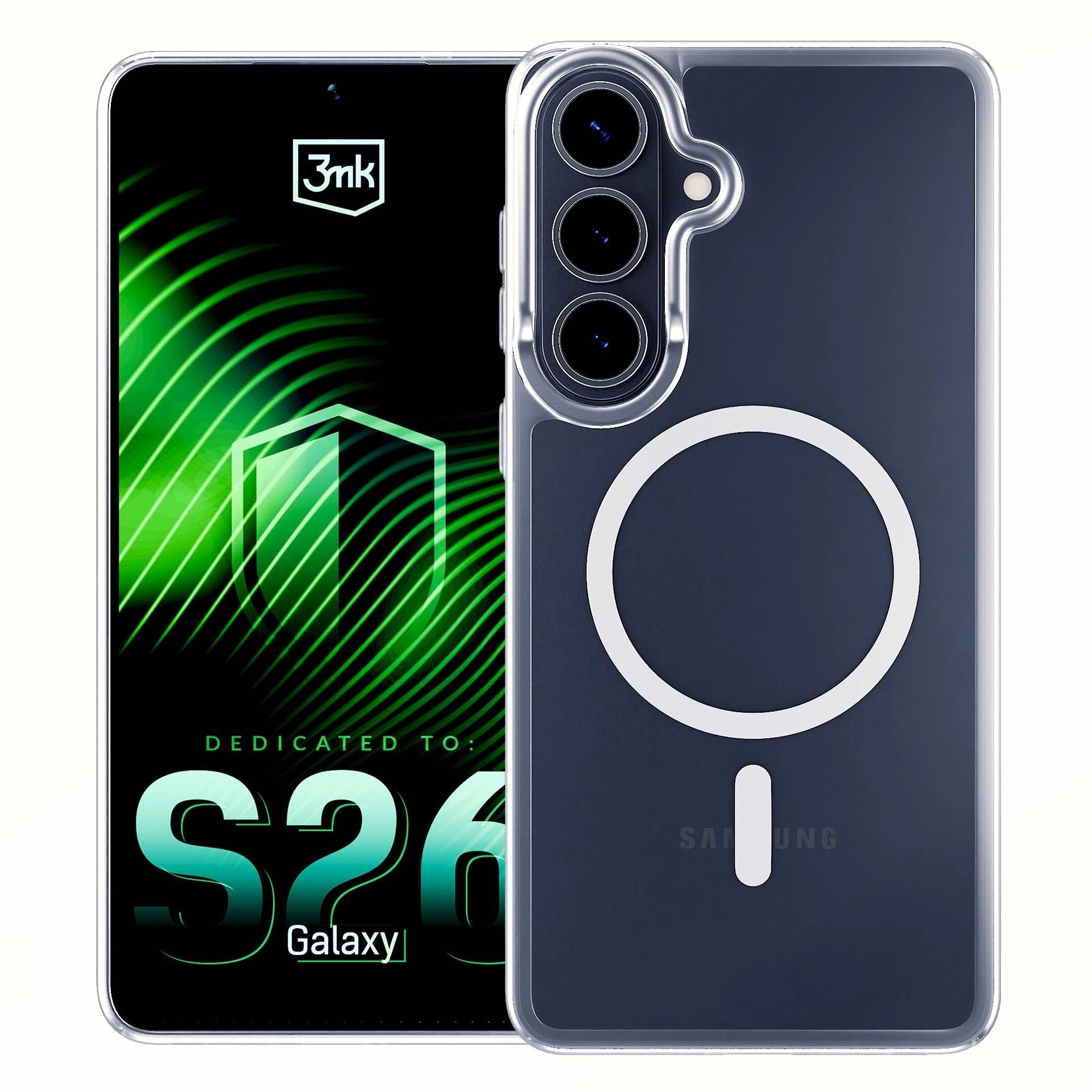 Прозрачен калъф MagSafe с прозрачна защитна рамка за Samsung Galaxy Galaxy S26 - 3mk Armor MagCase