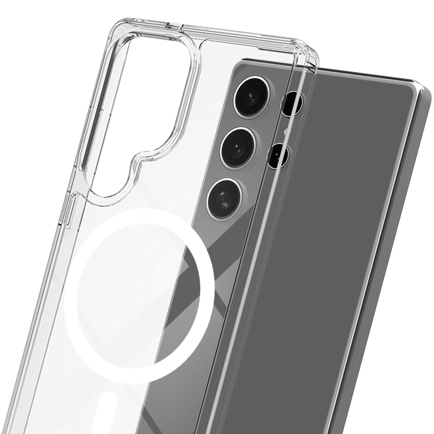 Прозрачен калъф MagSafe с прозрачна защитна рамка за Samsung Galaxy S24 Ultra - 3mk Armor MagCase