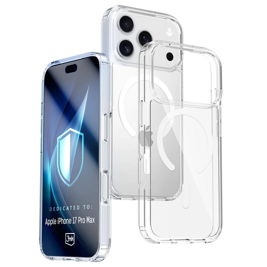 Прозрачен калъф MagSafe с прозрачна защитна рамка за Apple iPhone 17 Pro Max - 3mk Armor MagCase