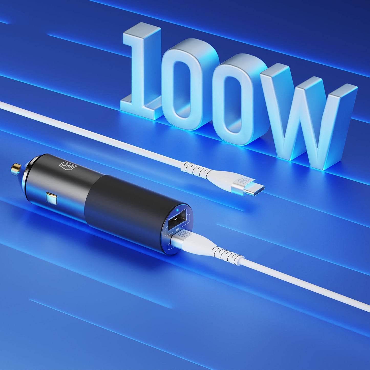 Зарядно кола - 3mk Hyper Car Charger 100W